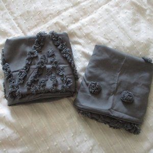 Set of 2 gray Boho pillowcases